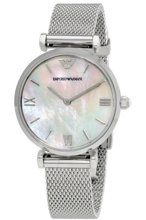 Buy Emporio Armani Women's Analog Stainless Steel Mother of Pearl Dial 32mm Watch AR1955 in Pakistan