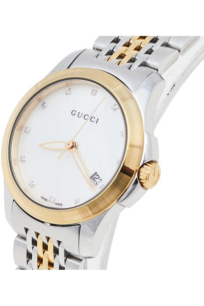 Buy Gucci Women's Swiss Made Quartz Stainless Steel Mother of Pearl Dial 27mm Watch YA126514 in Pakistan