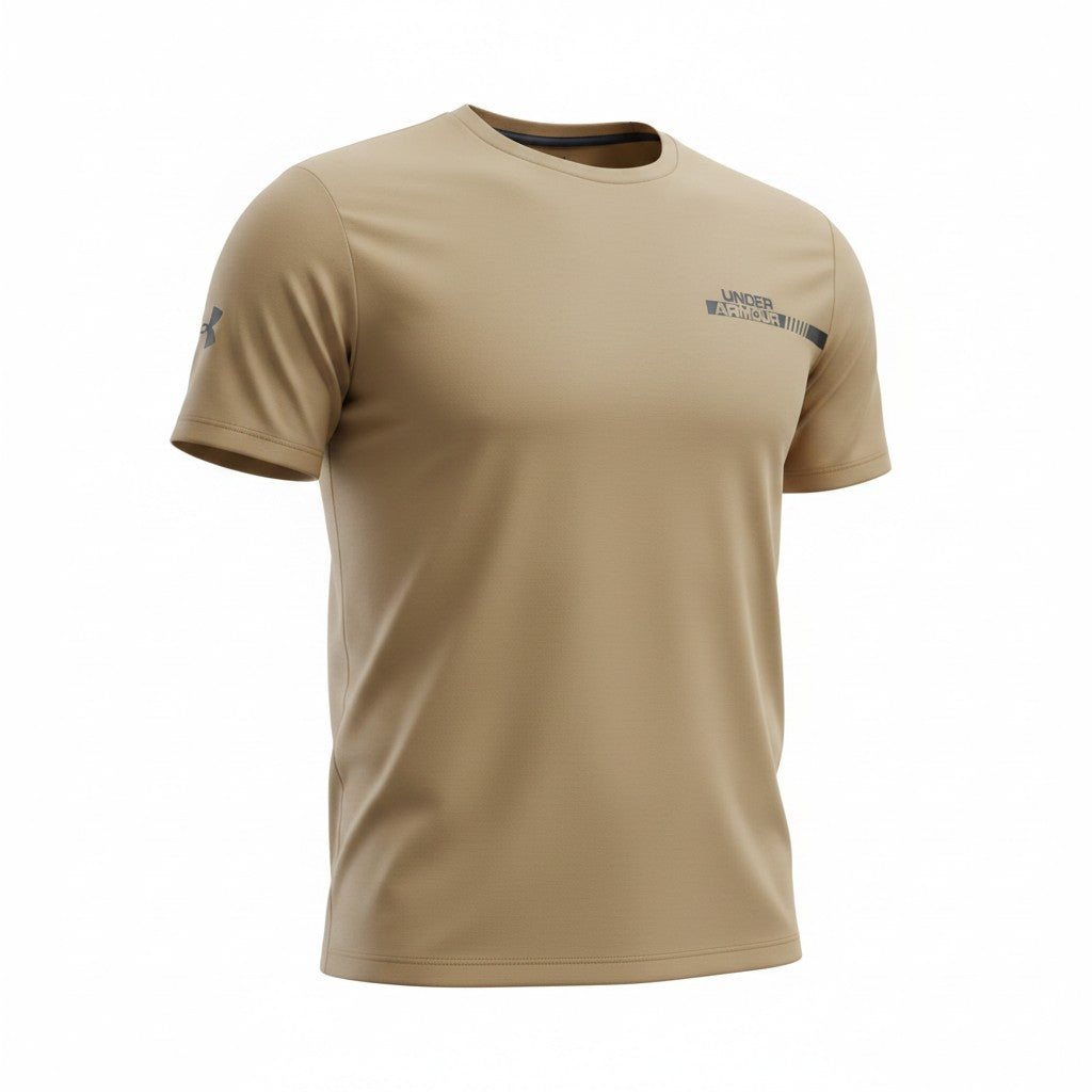 Men’s Under Armour Sand Brown Performance Sports T-Shirt