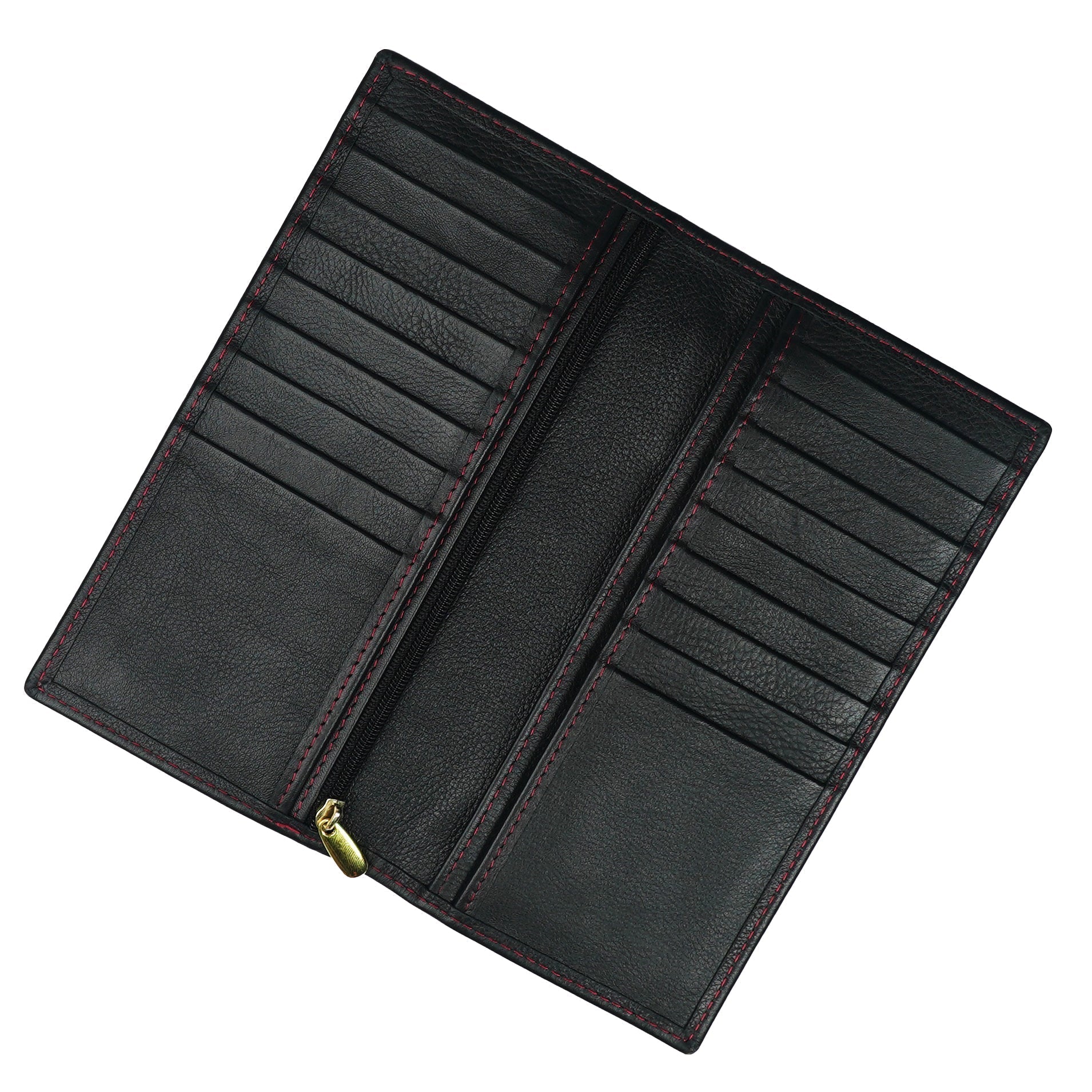 Buy Jild Executive Leather Long Wallet - Black Red in Pakistan