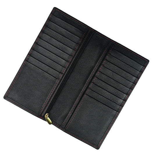 Buy Jild Executive Leather Long Wallet - Black Red in Pakistan