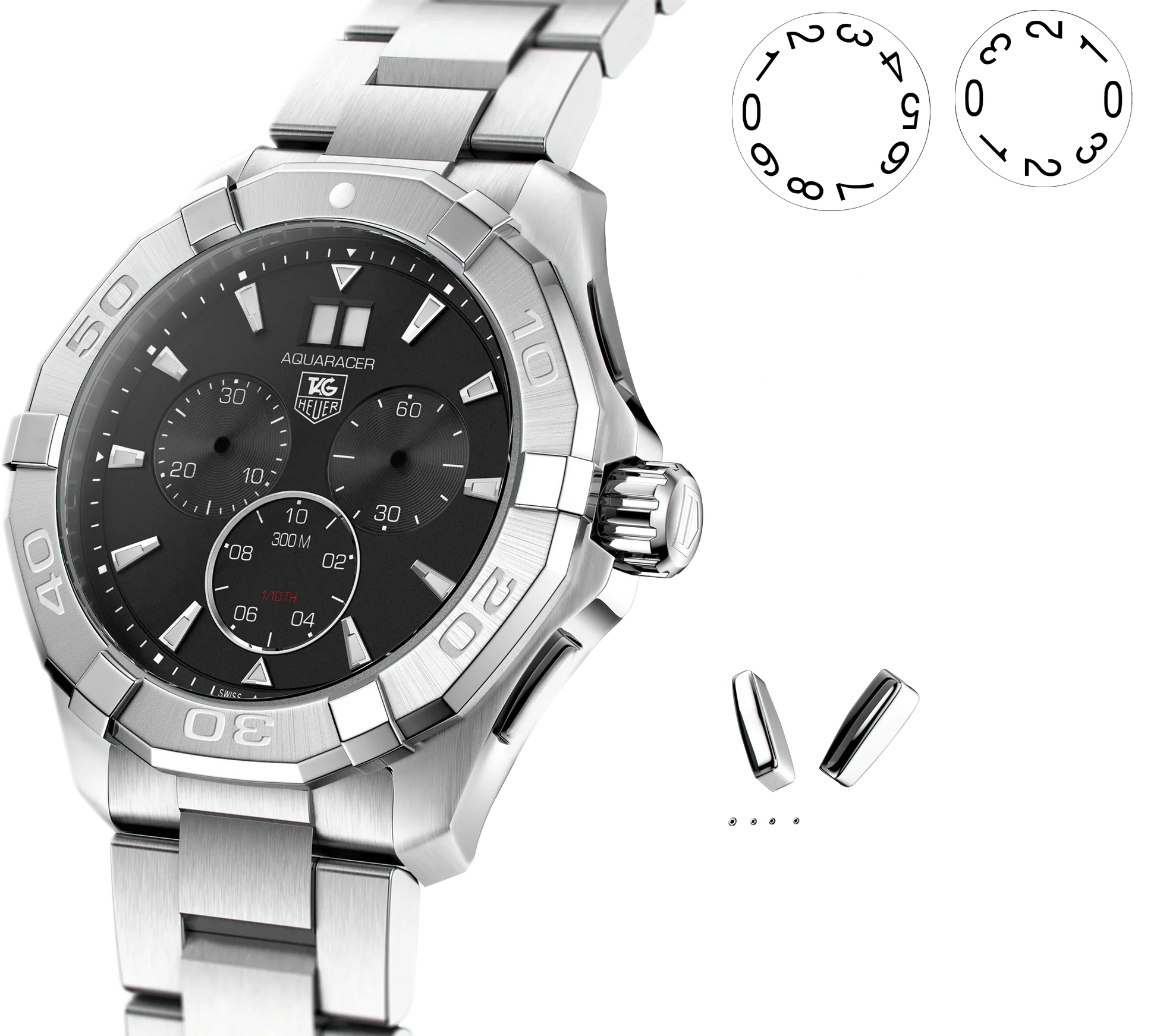 Buy Tag Heuer Aquaracer Black Dial Silver Steel Strap Watch for Men - CAY1110.BA0927 in Pakistan