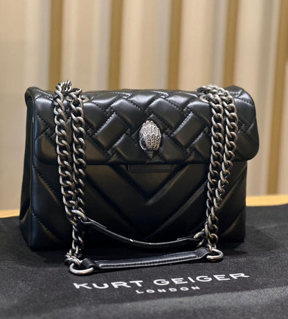 Buy Kurt Geiger London Kensington Leather Quilted Bag Small - Black Combination in Pakistan