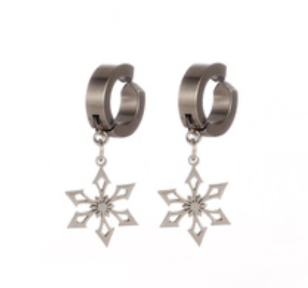 Buy Orb & Gravel Blade Star Clip On Huggie Hoop in Pakistan
