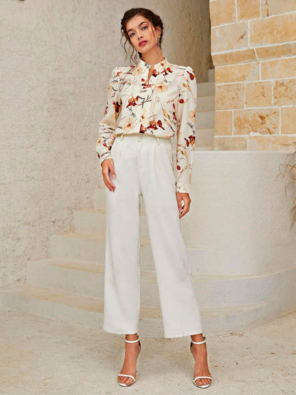 Buy SHEIN Floral Print Notch Neck Blouse in Pakistan