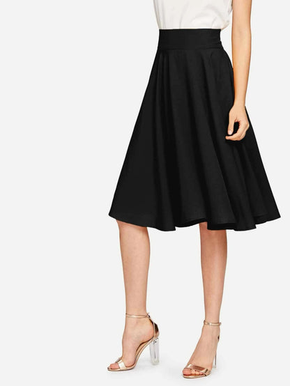 Buy Shein High Rise Wide Waistband Circle Skirt in Pakistan
