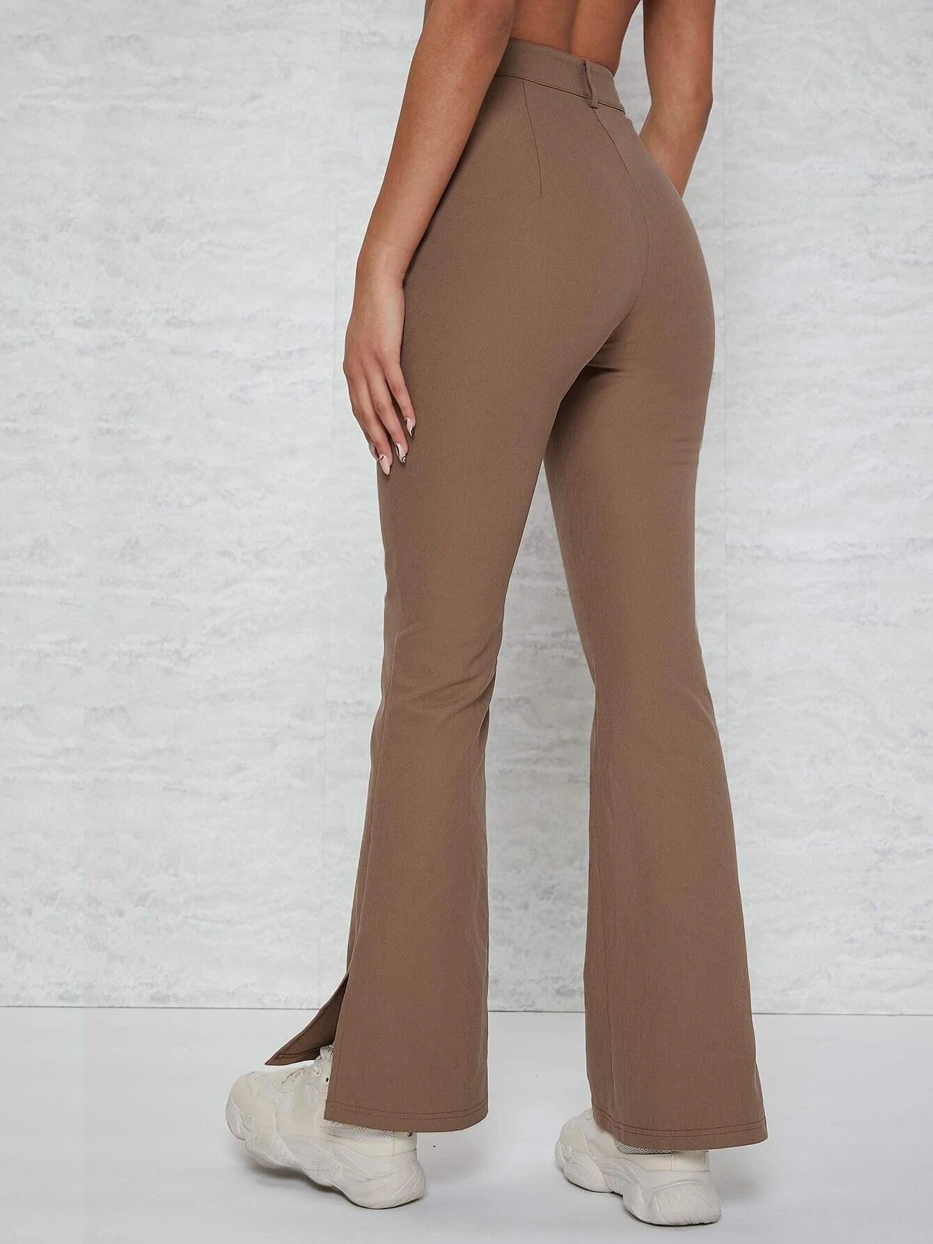 Buy Shein Slit Hem Flare Leg Pants in Pakistan
