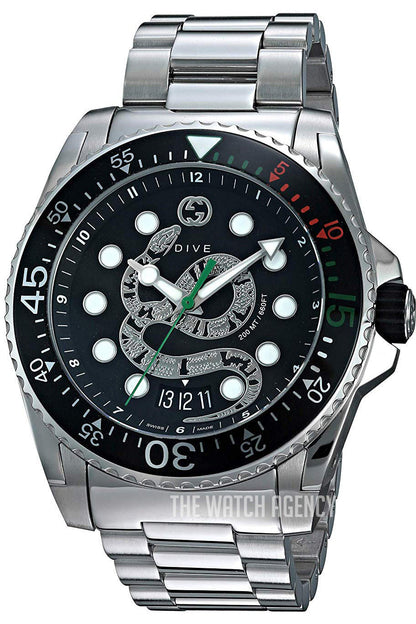 Buy Gucci Men's Swiss Made Quartz Stainless Steel Black Dial 45mm Watch YA136218 in Pakistan
