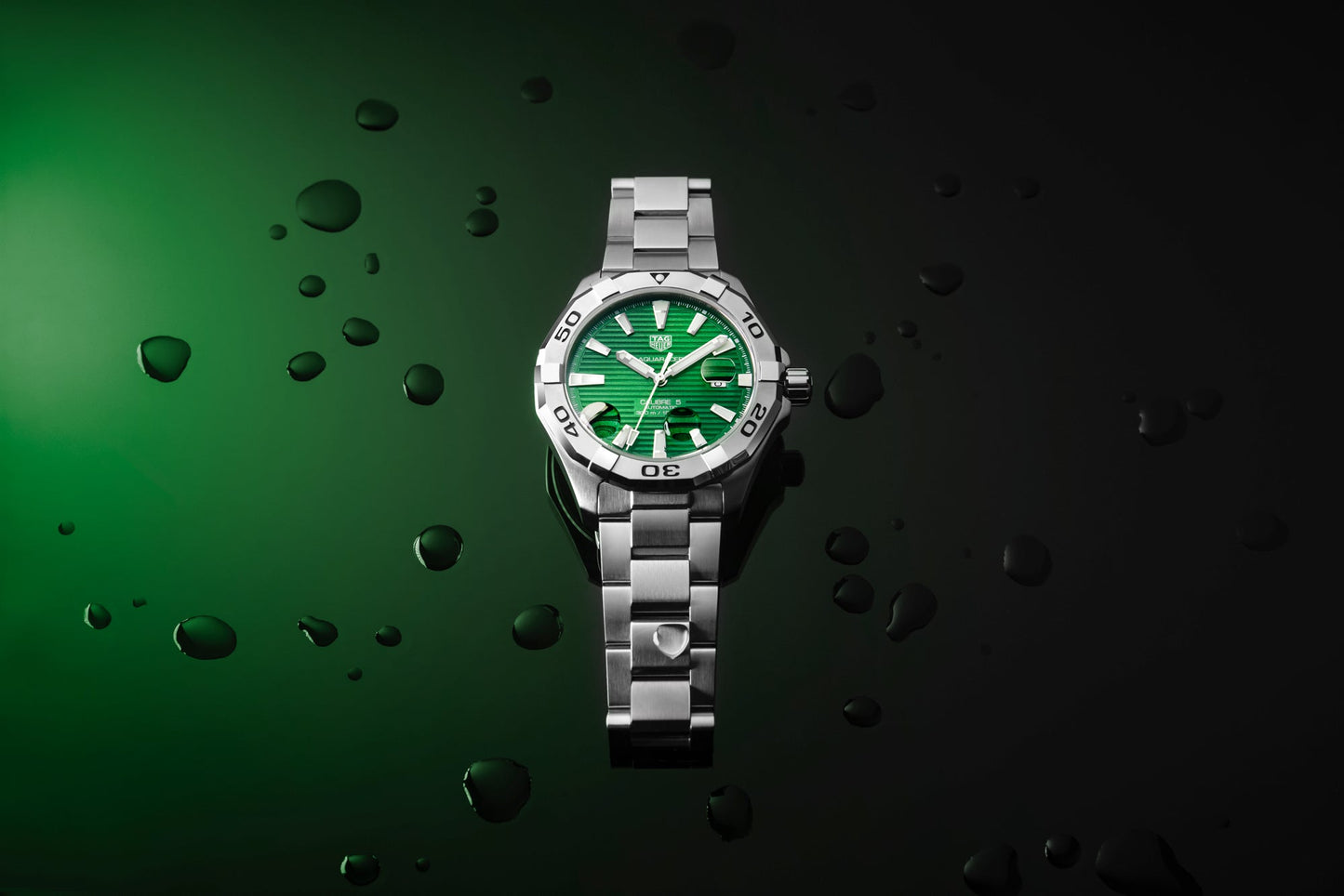 Buy Tag Heuer Aquaracer Green Dial with Diamonds Silver Steel Strap Watch for Women - WBD1316.BA0740 in Pakistan