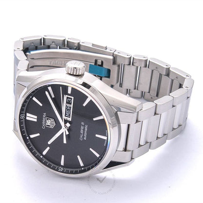 Buy Tag Heuer Carrera Calibre 5 Black Dial Silver Steel Strap Watch for Men - WAR201A.BA0723 in Pakistan