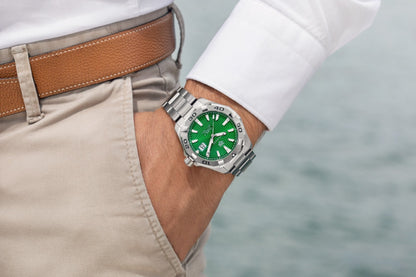 Buy Tag Heuer Aquaracer Green Dial with Diamonds Silver Steel Strap Watch for for Women - WBD1316.BA0740 in Pakistan