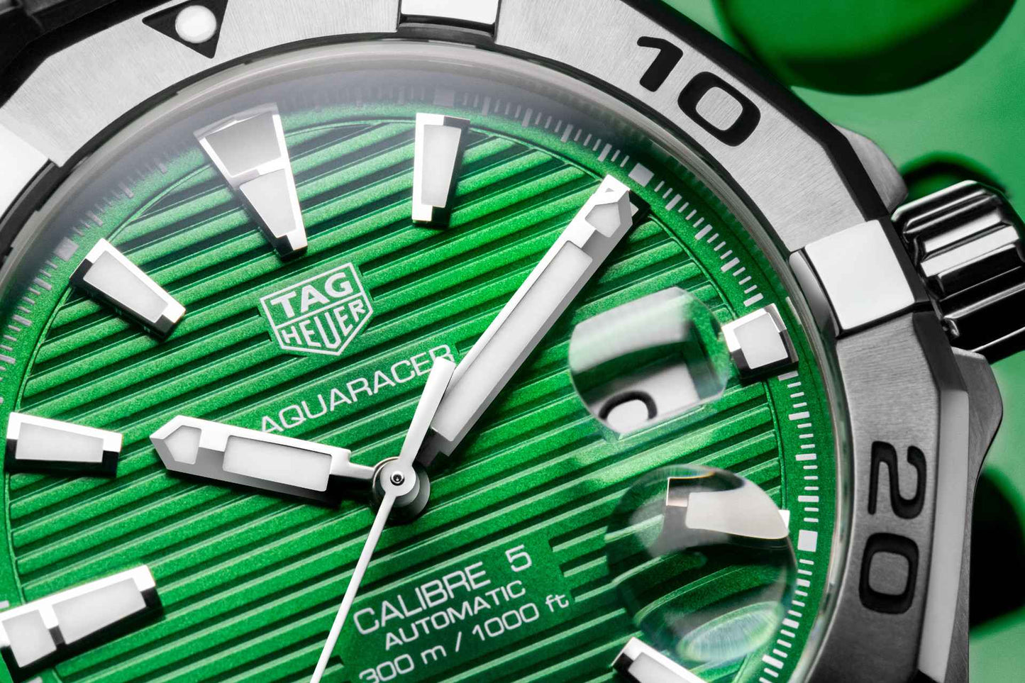 Buy Tag Heuer Aquaracer Green Dial with Diamonds Silver Steel Strap Watch for Women - WBD1316.BA0740 in Pakistan