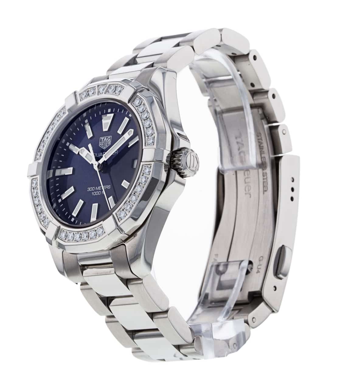 Buy Tag Heuer Aquaracer Blue Dial with Diamonds Silver Steel Strap Watch for Women - WAY131N.BA0748 in Pakistan