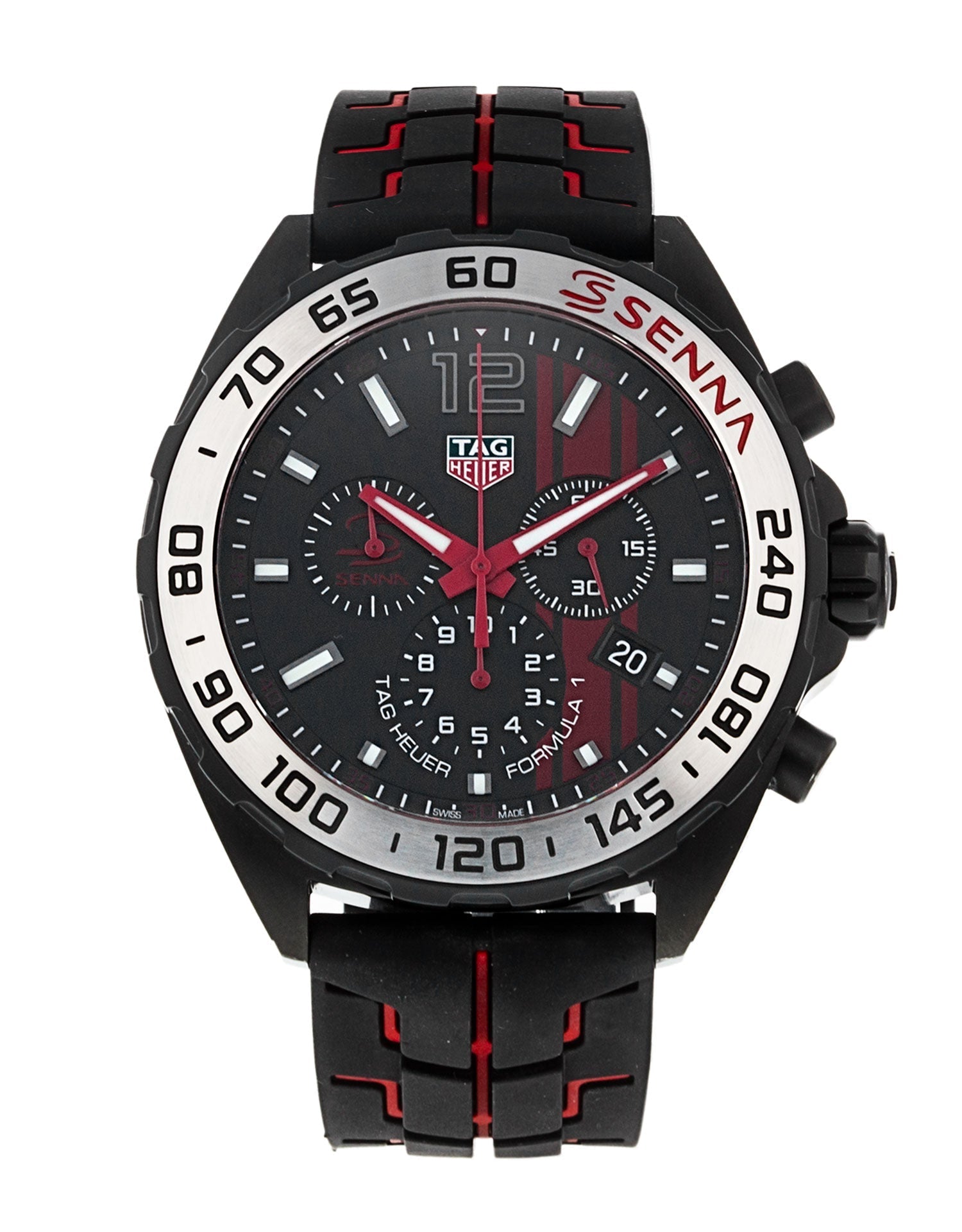 Buy Tag Heuer Formula 1 Ayrton Senna Special Edition Black Dial Black Rubber Strap Watch for Men - CAZ1019.FT8027 in Pakistan