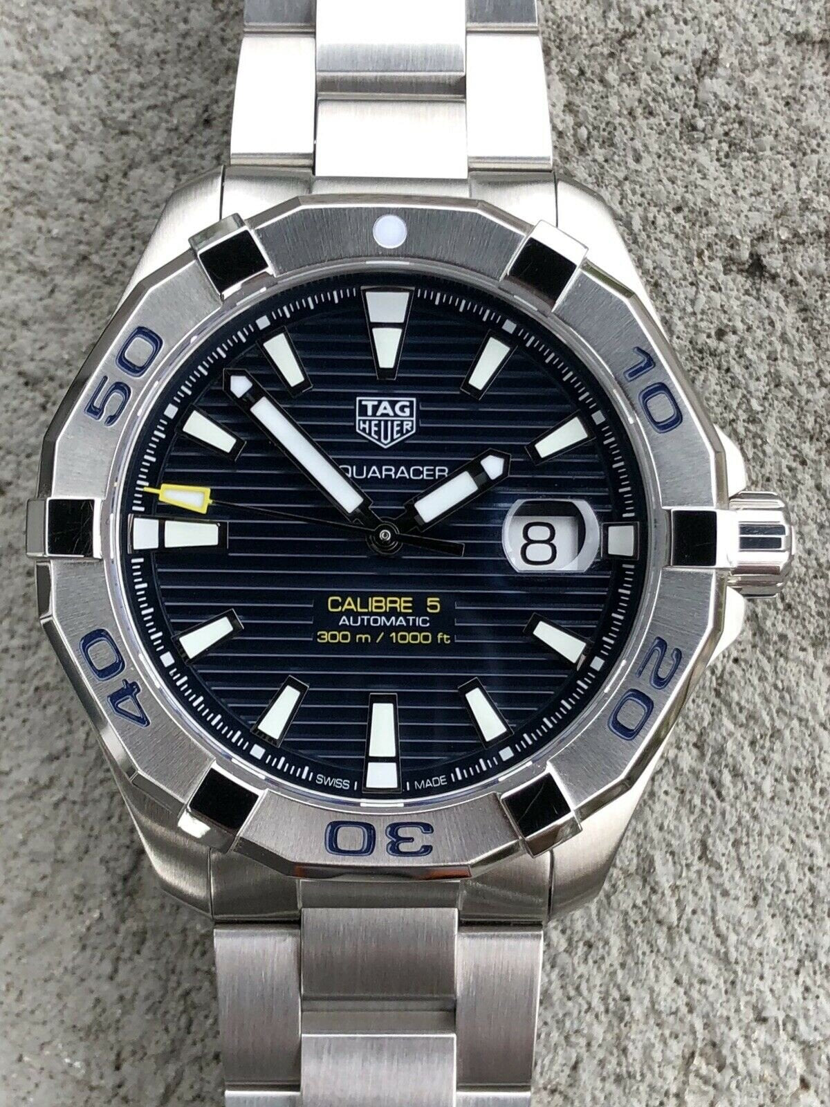 Buy Tag Heuer Aquaracer Blue Dial Silver Steel Strap Watch for Men - WAY2012.BA0927 in Pakistan