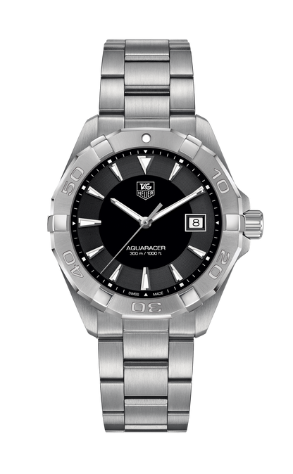 Buy Tag Heuer Aquaracer Black Dial Silver Steel Strap Watch for Men - WAY1110.BA0928 in Pakistan