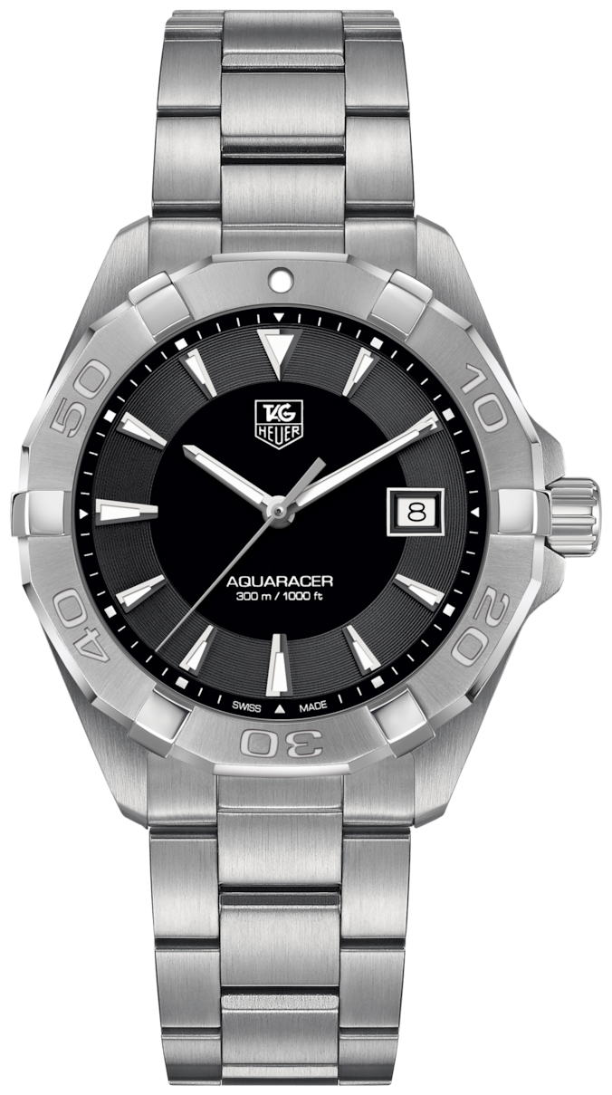 Buy Tag Heuer Aquaracer Black Dial Silver Steel Strap Watch for Men - WAY1110.BA0928 in Pakistan