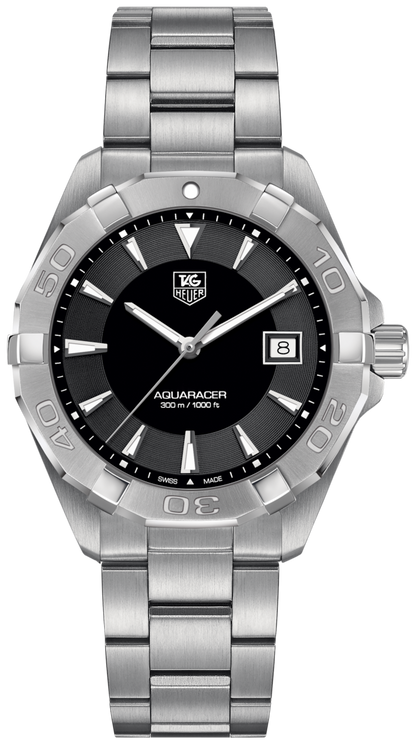 Buy Tag Heuer Aquaracer Black Dial Silver Steel Strap Watch for Men - WAY1110.BA0928 in Pakistan