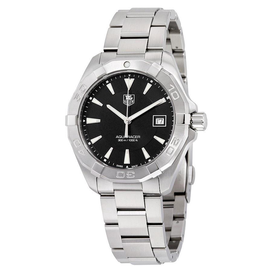 Buy Tag Heuer Aquaracer Black Dial Silver Steel Strap Watch for Men - WAY1110.BA0928 in Pakistan