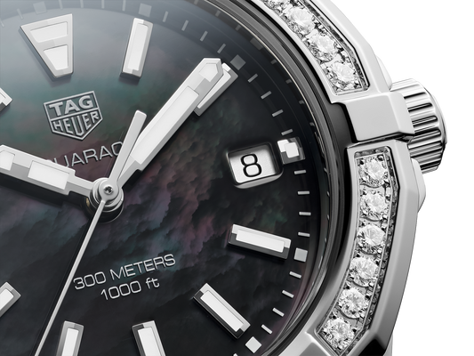 Buy Tag Heuer Aquaracer Black Dial with Diamonds Silver Steel Strap Watch for for Women - WAY131P.BA0748 in Pakistan