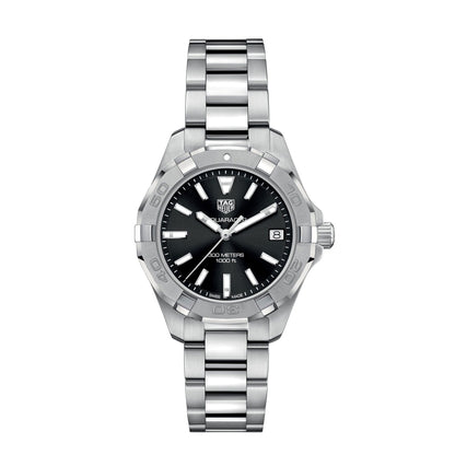 Buy Tag Heuer Aquaracer Black Dial Silver Steel Strap Watch for Women - WBD1310.BA0740 in Pakistan