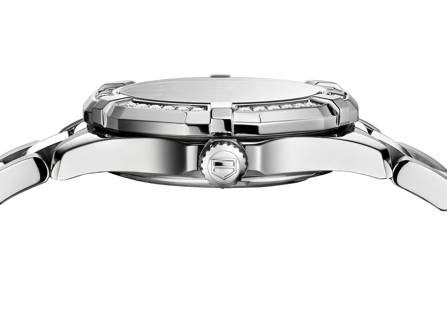Buy Tag Heuer Aquaracer Black Mother of Pearl Dial with Diamonds Silver Steel Strap Watch for Women - WAY131P.BA0748 in Pakistan