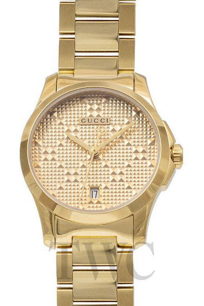 Buy Gucci Women's Swiss Made Quartz Stainless Steel Gold Dial 27mm Watch YA126553 in Pakistan