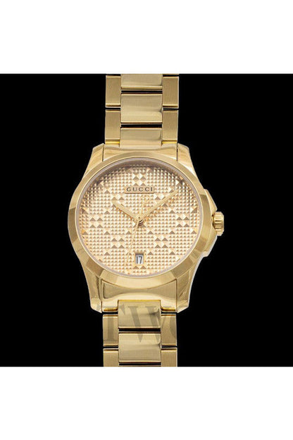 Buy Gucci Women's Swiss Made Quartz Stainless Steel Gold Dial 27mm Watch YA126553 in Pakistan