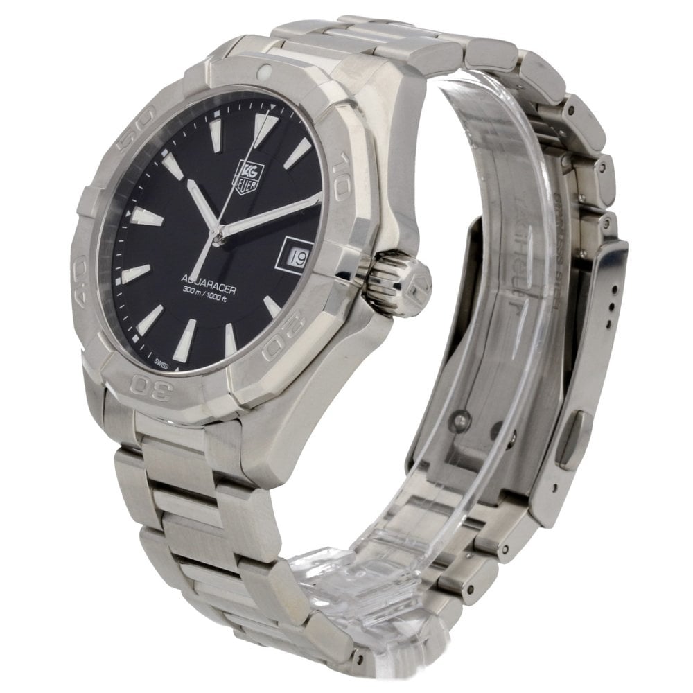 Buy Tag Heuer Aquaracer Black Dial Silver Steel Strap Watch for Men - WAY1110.BA0928 in Pakistan