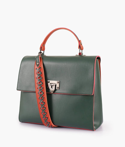 Buy Army Green Flap-over Top-handle Bag in Pakistan