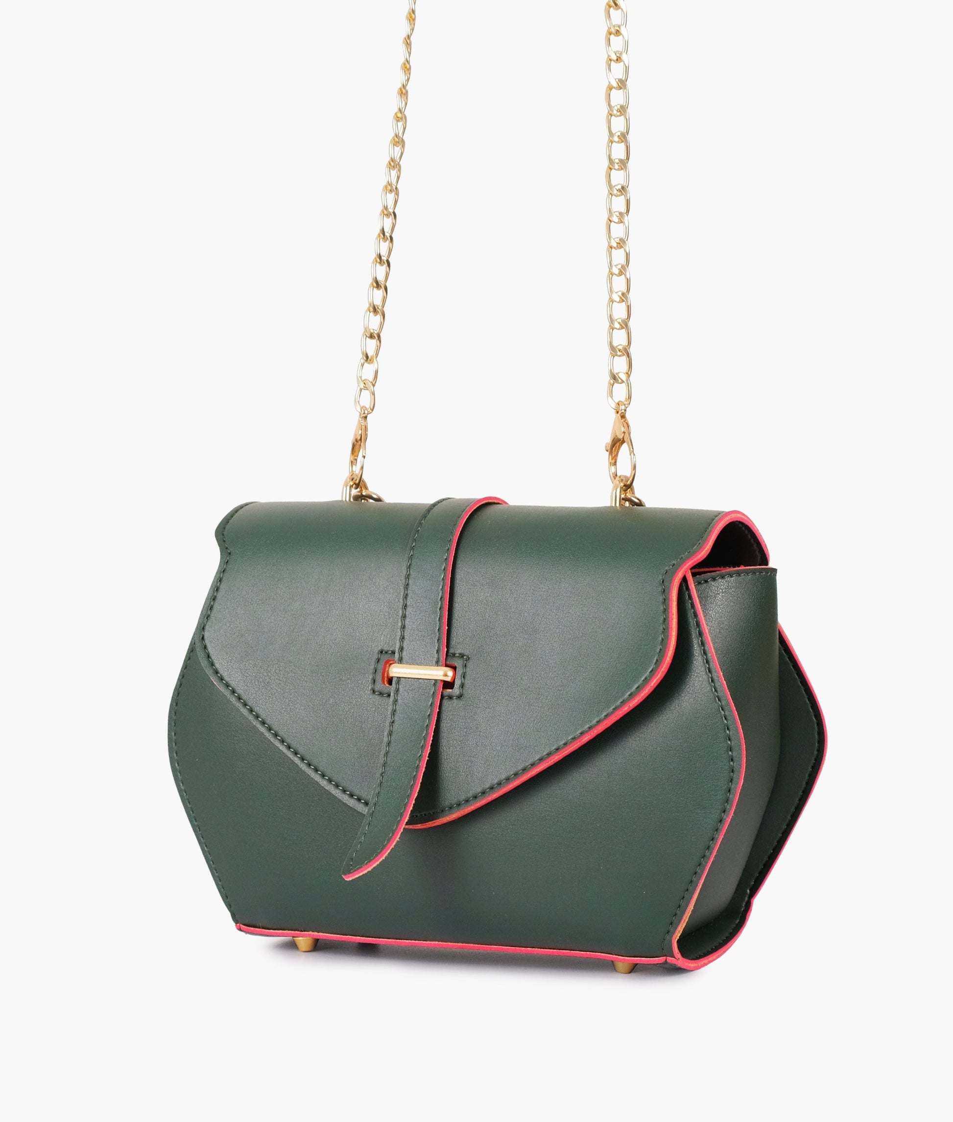 Buy Army Green Top-Handle Hexagon Bag in Pakistan