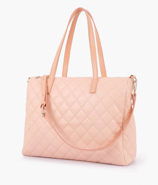 Buy Baby Pink Quilted Carryall Tote Bag in Pakistan