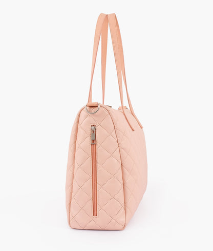 Buy Baby Pink Quilted Carryall Tote Bag in Pakistan