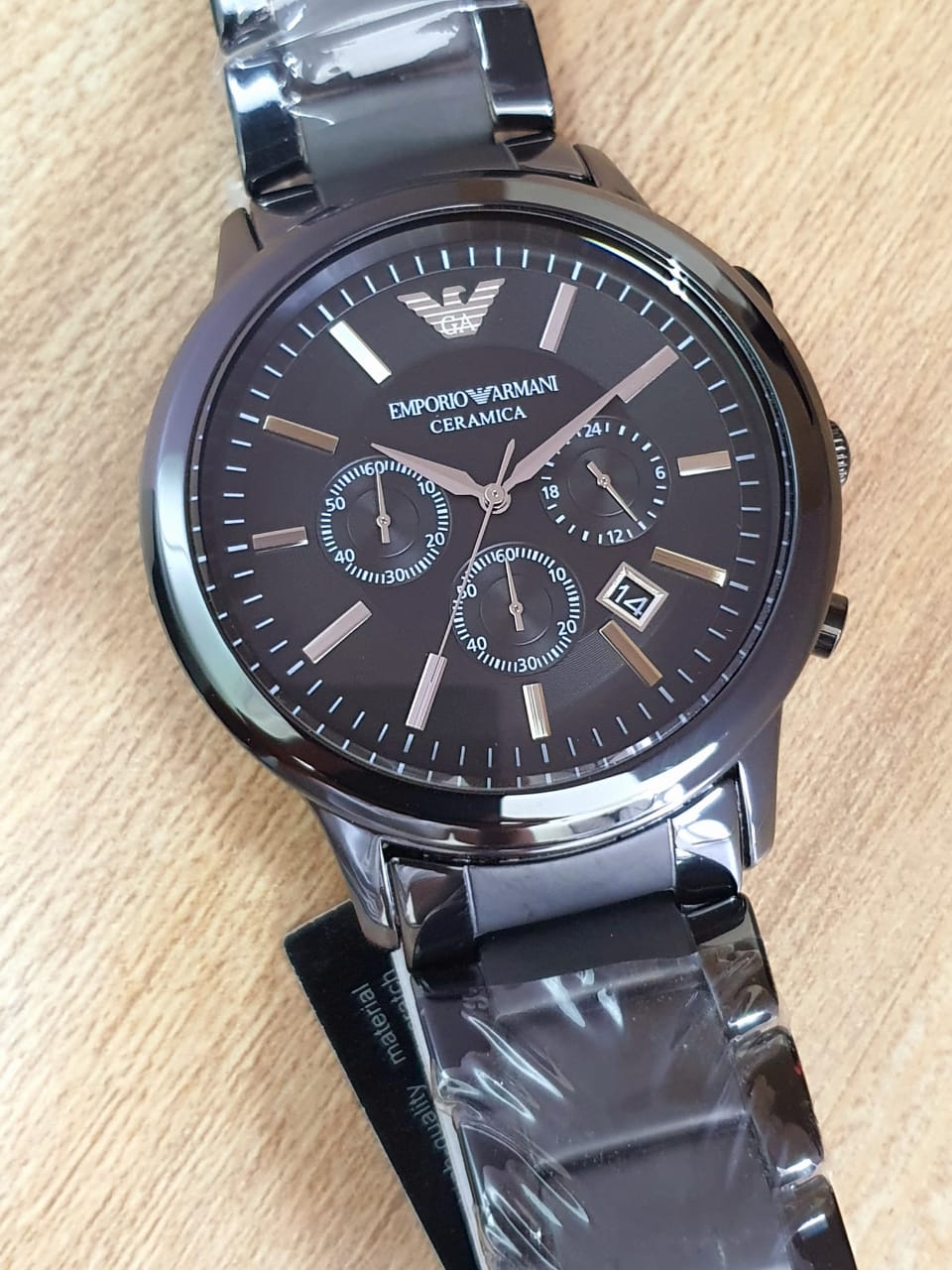 Buy Emporio Armani Ceramica Black Dial Chronograph Quartz Watch for Gents - Emporio Armani AR1451 in Pakistan