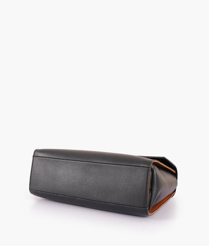Buy Black Flap-over Top-handle Bag in Pakistan
