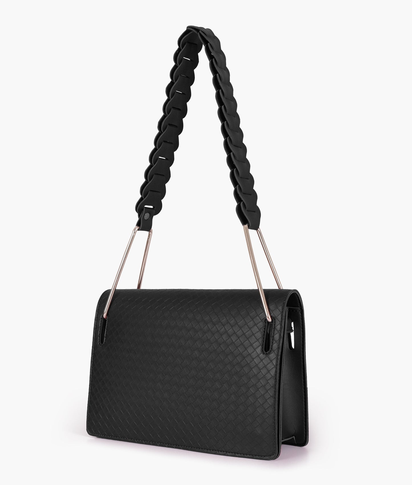 Buy Black loop strap shoulder bag in Pakistan