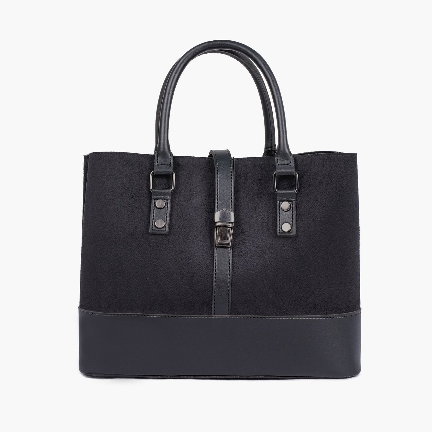 Buy Suede Multi Compartment Shoulder Bag - Black in Pakistan
