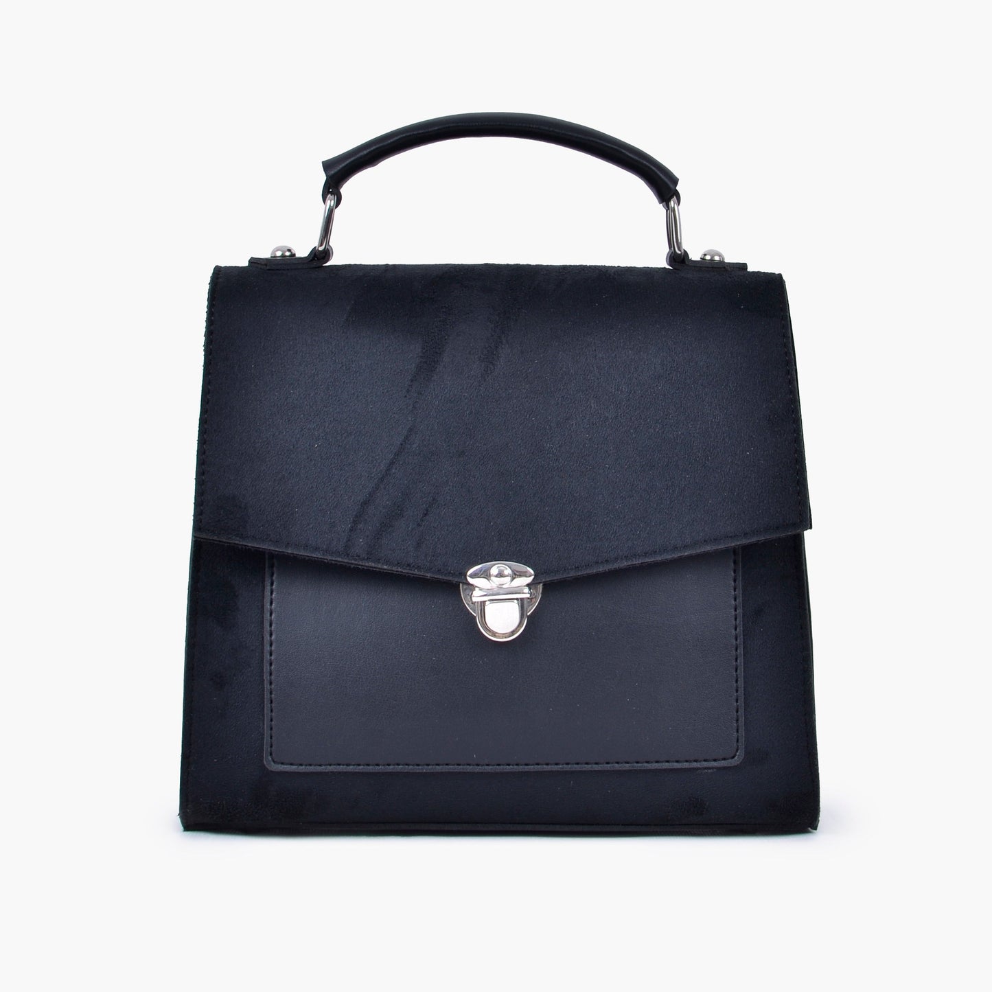 Buy Push Lock Messenger Bag - Black Suede in Pakistan