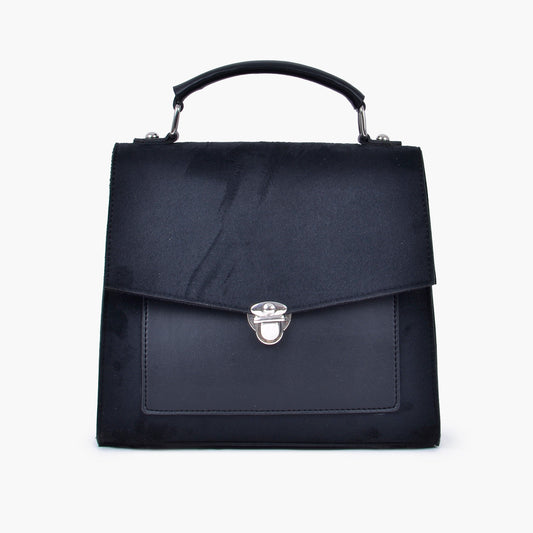 Buy Push Lock Messenger Bag - Black Suede in Pakistan