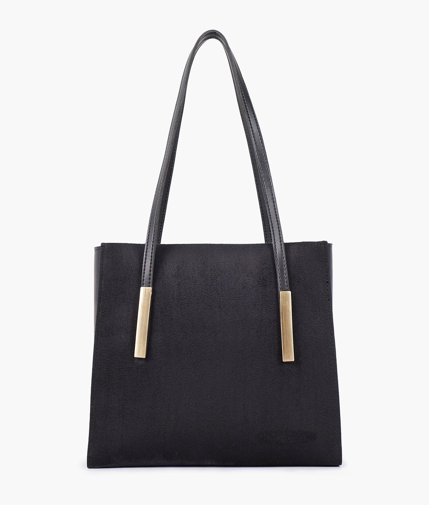 Buy Suede Zipper Shoulder Bag With Long Handle - Black in Pakistan