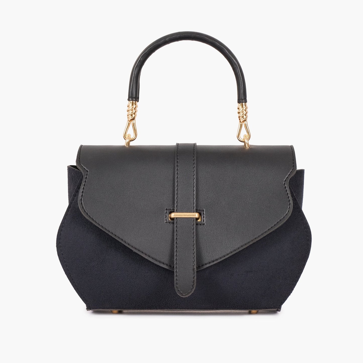 Buy Black Top-Handle Hexagon Bag in Pakistan