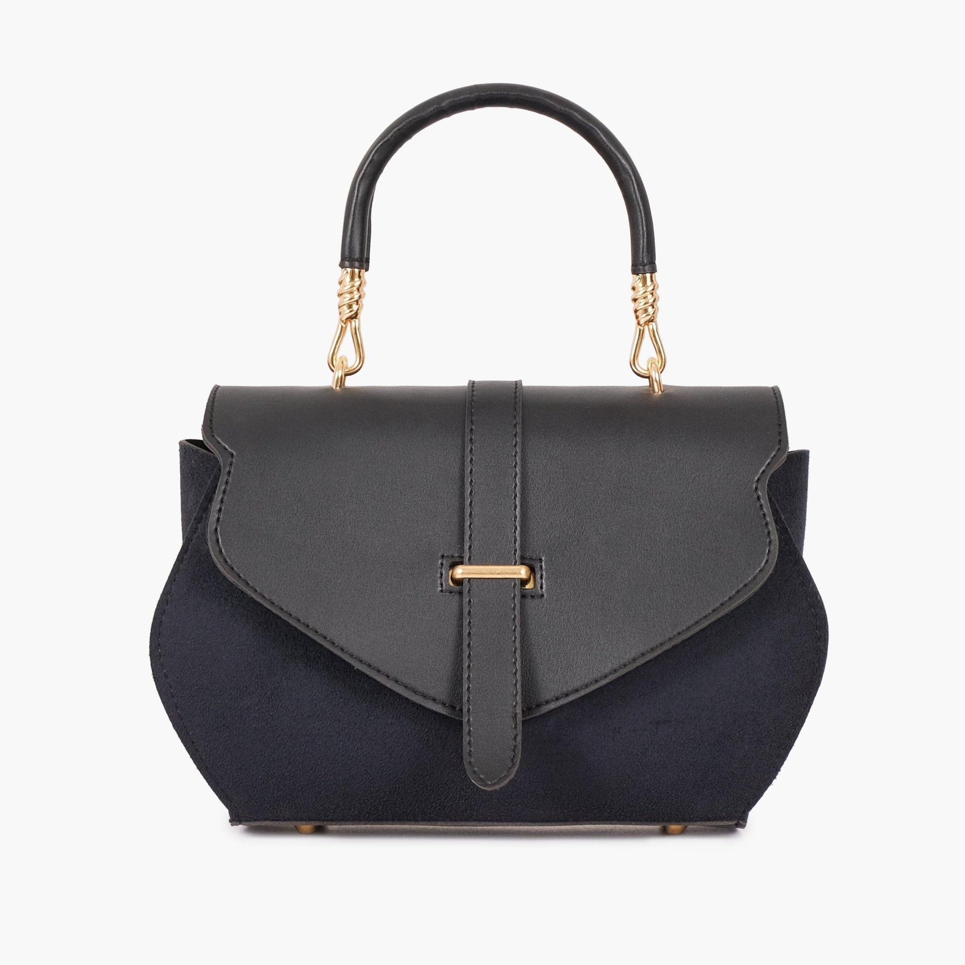 Buy Black Top-Handle Hexagon Bag in Pakistan