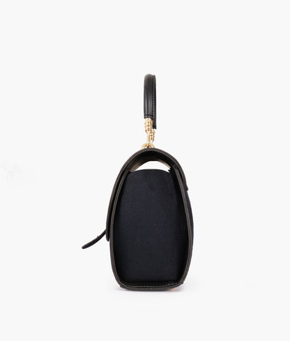 Buy Black Top-Handle Hexagon Bag in Pakistan