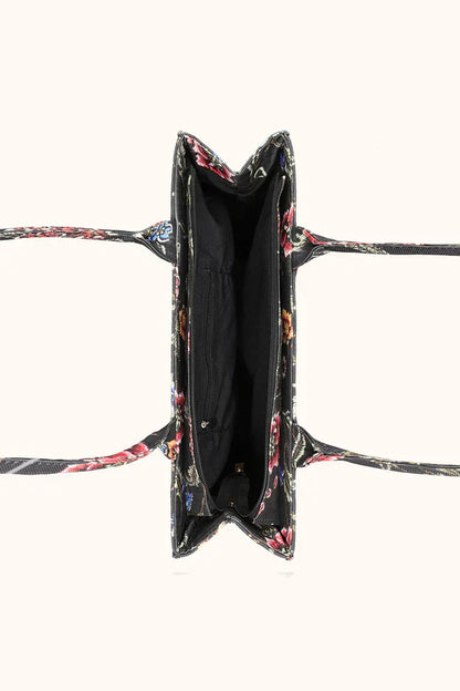 Buy Canvas Tote Bag Black Floral in Pakistan