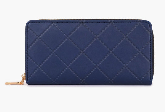 Buy Quilted Pattern Wallet - Blue in Pakistan