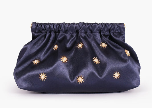 Buy Snap Closure Clutch With Chain Handle - Blue in Pakistan