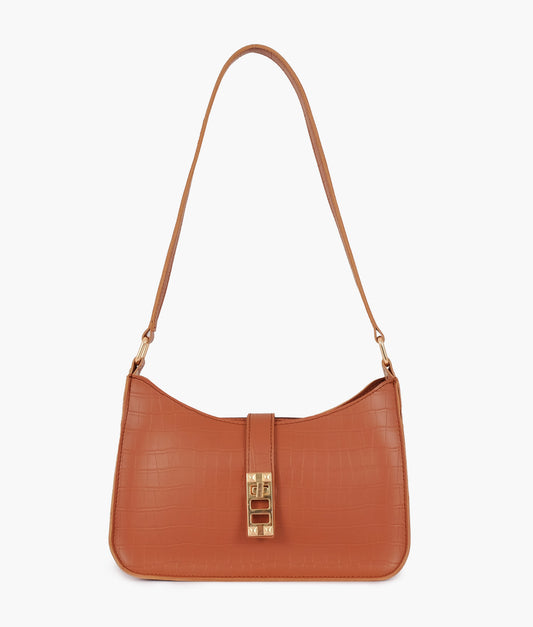 Buy Crocodile Baguette Bag - Brown in Pakistan
