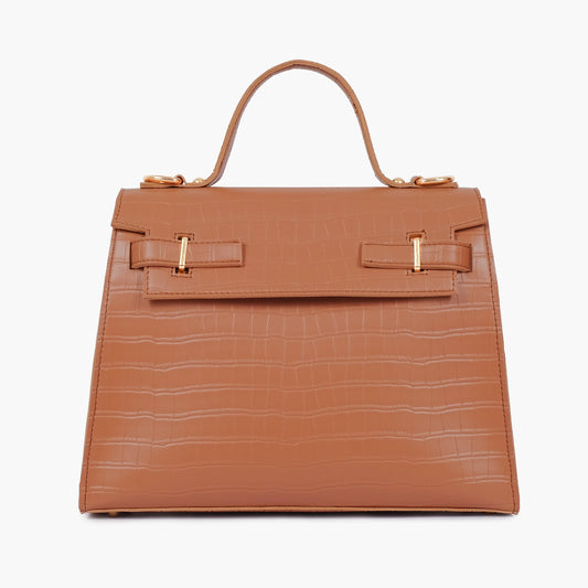 Buy Top Handle Crocodile Mini Bag - Brown in Pakistan