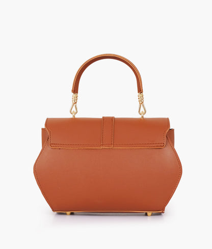 Buy Brown Top-Handle Hexagon Bag in Pakistan