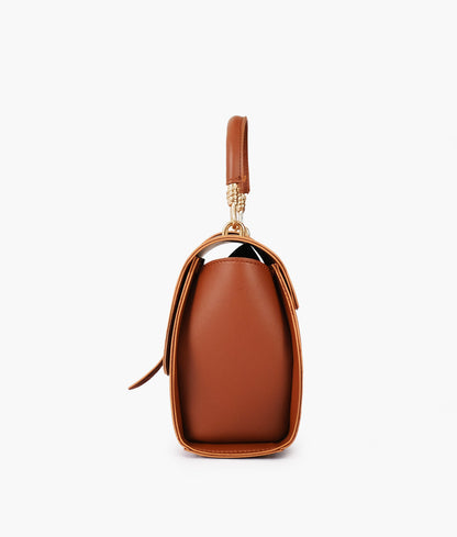 Buy Brown Top-Handle Hexagon Bag in Pakistan